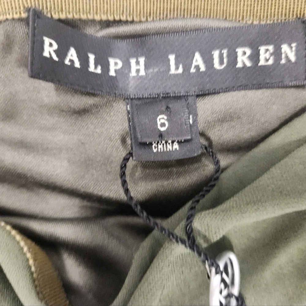 NWT Ralph Lauren Black Label Green Ruched Pencil Skirt Size 6  $855 - Picture 5 of 11